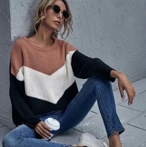 Drop Shoulder Chevron Sweater